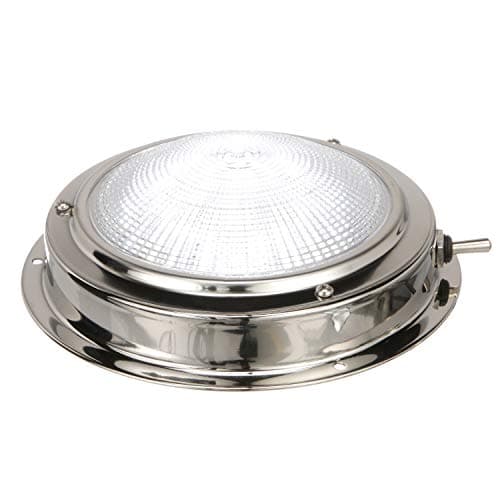 SEACHOICE LED Surface-Mount Dome Light, Bright White, Stainless Steel Flange, 4 in. Diameter