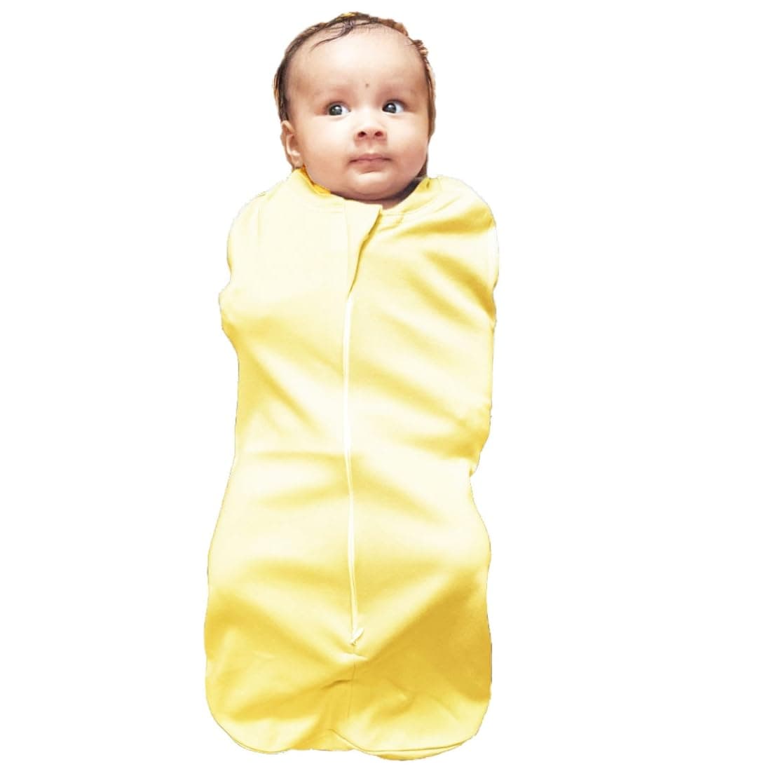 MammaChamp Zipper Swaddle Sleeping SackPodBlanketsWrapBag New Born Baby for 03 Months Pack of 1 Yellow