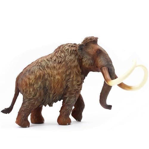 GeminiGenius Mammoth Action Figure Toy Woolly Mammoth Wild Animal Toy Beautiful and Accurate Sculptures of Elephant Animal Toy Figure Collection Display Play for Kids Collectors