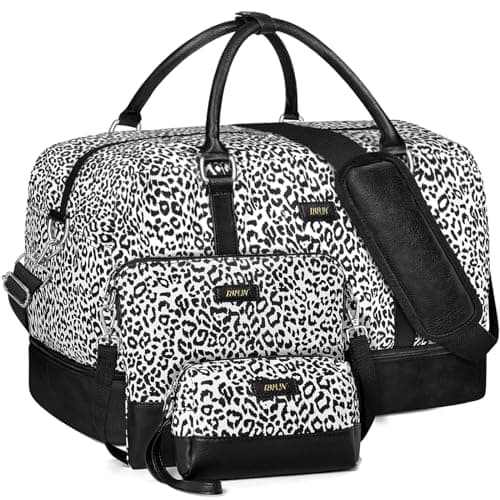 IBFUN Weekender Bags for Women, 21" Weekender Travel Bag, Travel Duffle Bag with Shoe Compartment Carry on Overnight Duffel Bag for Weekend Travel Business Trip, 3PCS