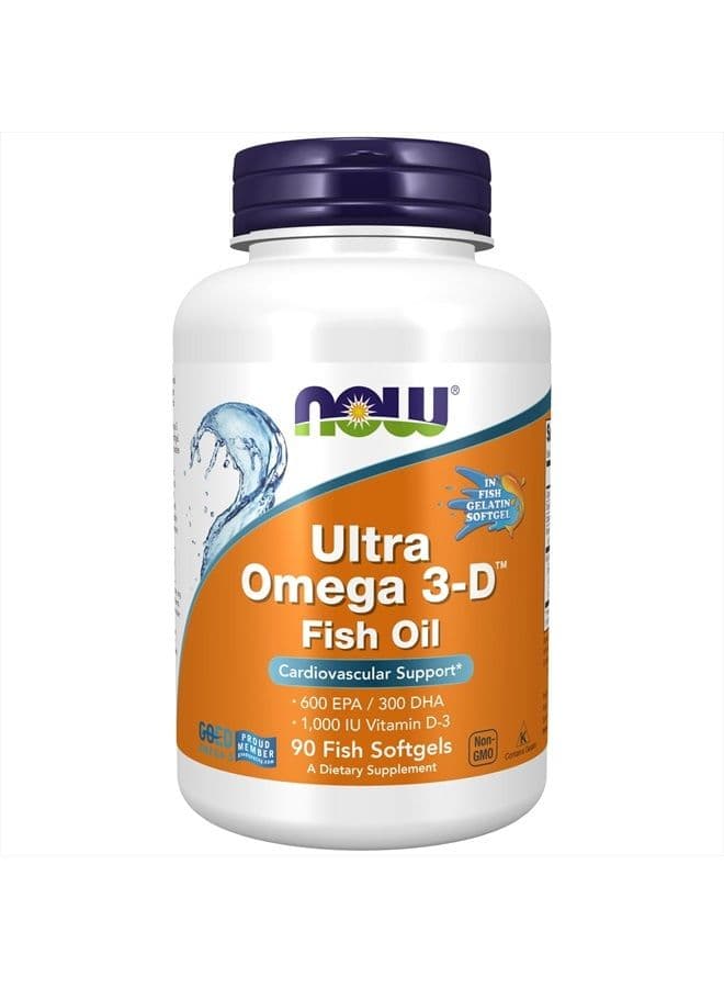 Supplements, Ultra Omega 3-D™, Omega-3 Fish Oil + Vitamin D-3, Cardiovascular Support*, 90 Softgels