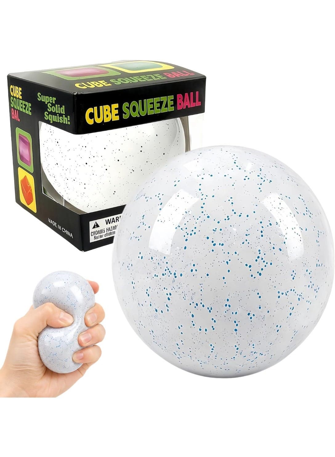 Realistic Snowball Stress Ball Squeeze Fidget Toy, Soft Stretchy Squishy Anxiety Relief Toy for Adults & Kids, Anti Stress Sensory Toy (Snowball 01)