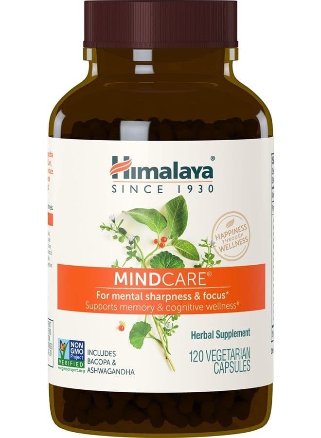 Himalaya MindCare, Nootropic Brain Supplement Booster for Mental Sharpness, Focus, Memory, and Cognitive Wellness, 1170 mg, 120 Capsules, 1 Month Supply