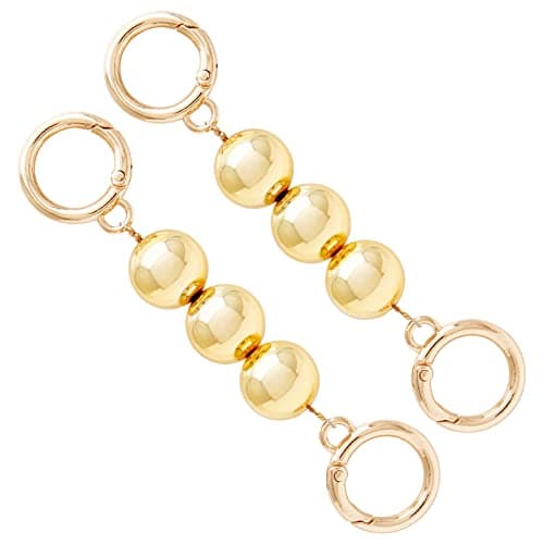 Piutouyar Gold Purse Chain Extenders Beaded Purse Strap Bag Chain Accessories with Clasp for Shoulder Crossbody Bag Handbag2Pcs