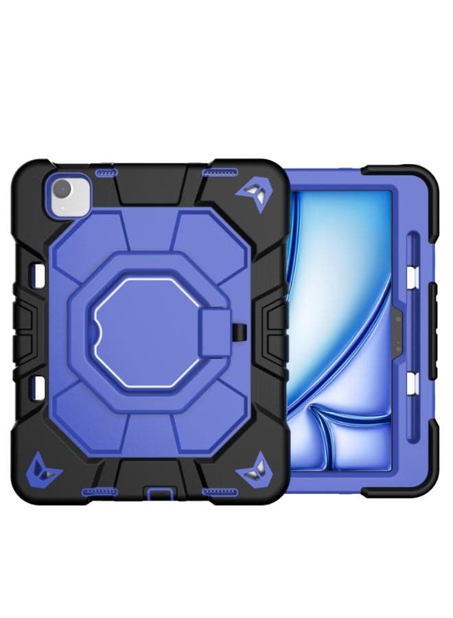 Case for iPad air 6 11inch 2024 with Pencil Holder , Heavy Duty Shockproof Rugged Protective Case with 360° Rotate Hand Stand