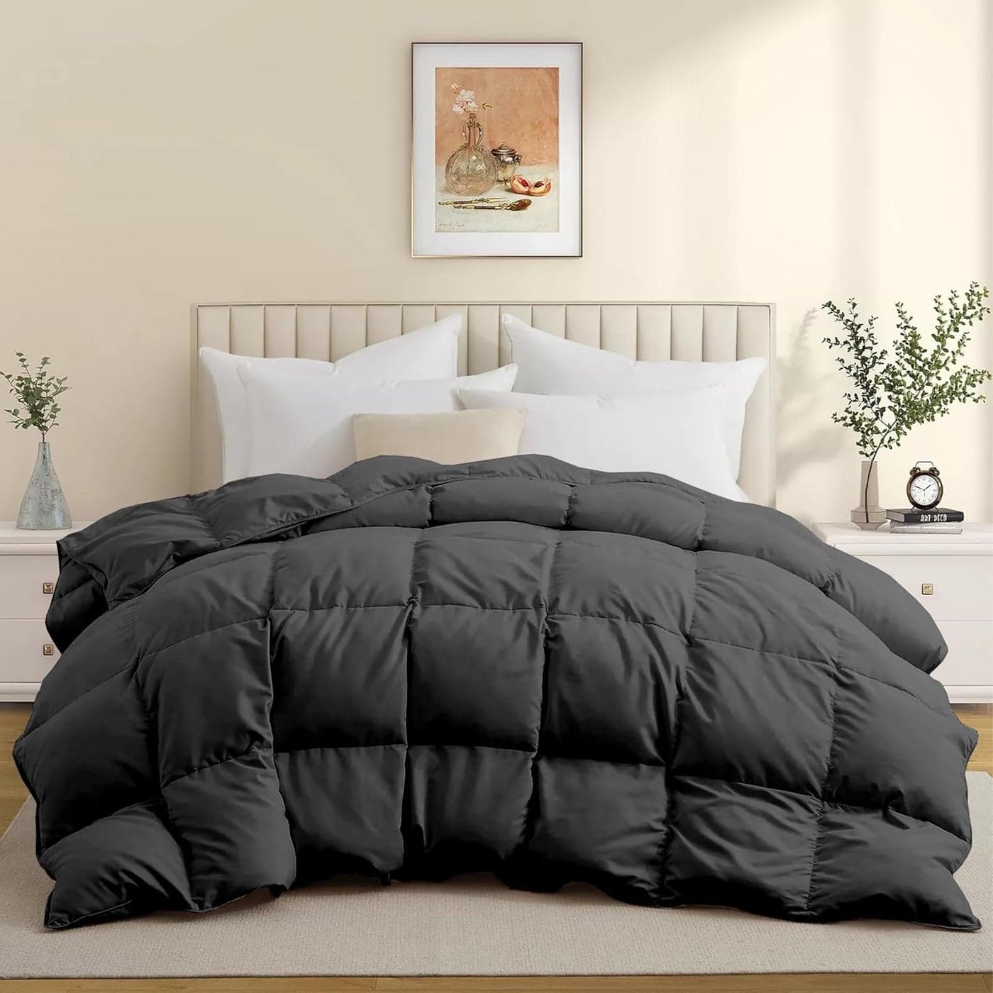BEDDY FUSION Heavy Winter 600 GSM Comforter Double Bed Size 90X100 600 GSM Microfiber Super Soft Fluffy for Winter ComforterRajaiDuvetBlanket Double Bed Dark Grey Color