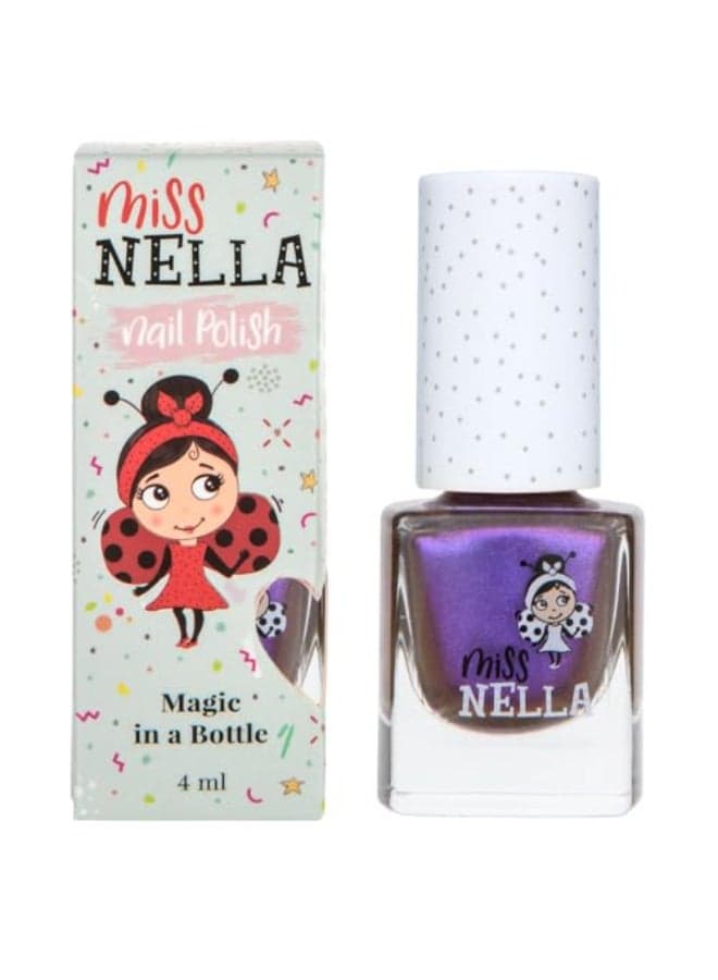MISS NELLA Galactic Unicorn Safe Special Metallic Purple Nail Polish for Kids NonToxic Odor Free Formula for Children and Toddlers Natural Water Based for Easy Peel Off