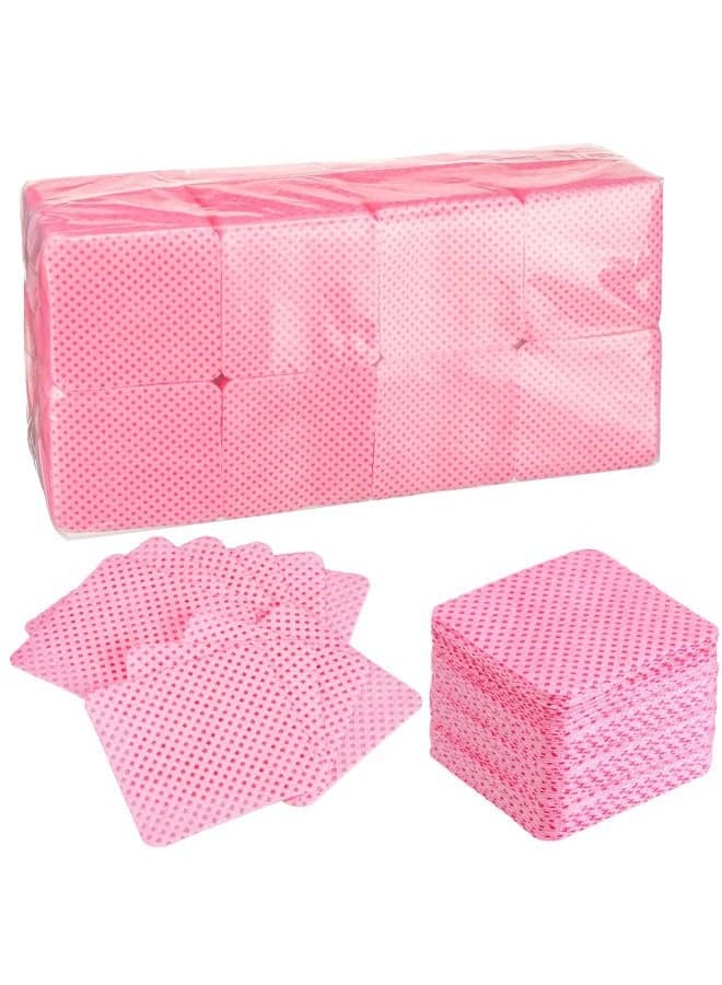 1000 Pieces Eyelash Extension Glue Wipes Eyelash Glue Cleaner Non Woven Fabric Wipes Lash Supplies Accessories Tools for Extension Nail Polish Bottle(Rose Red)