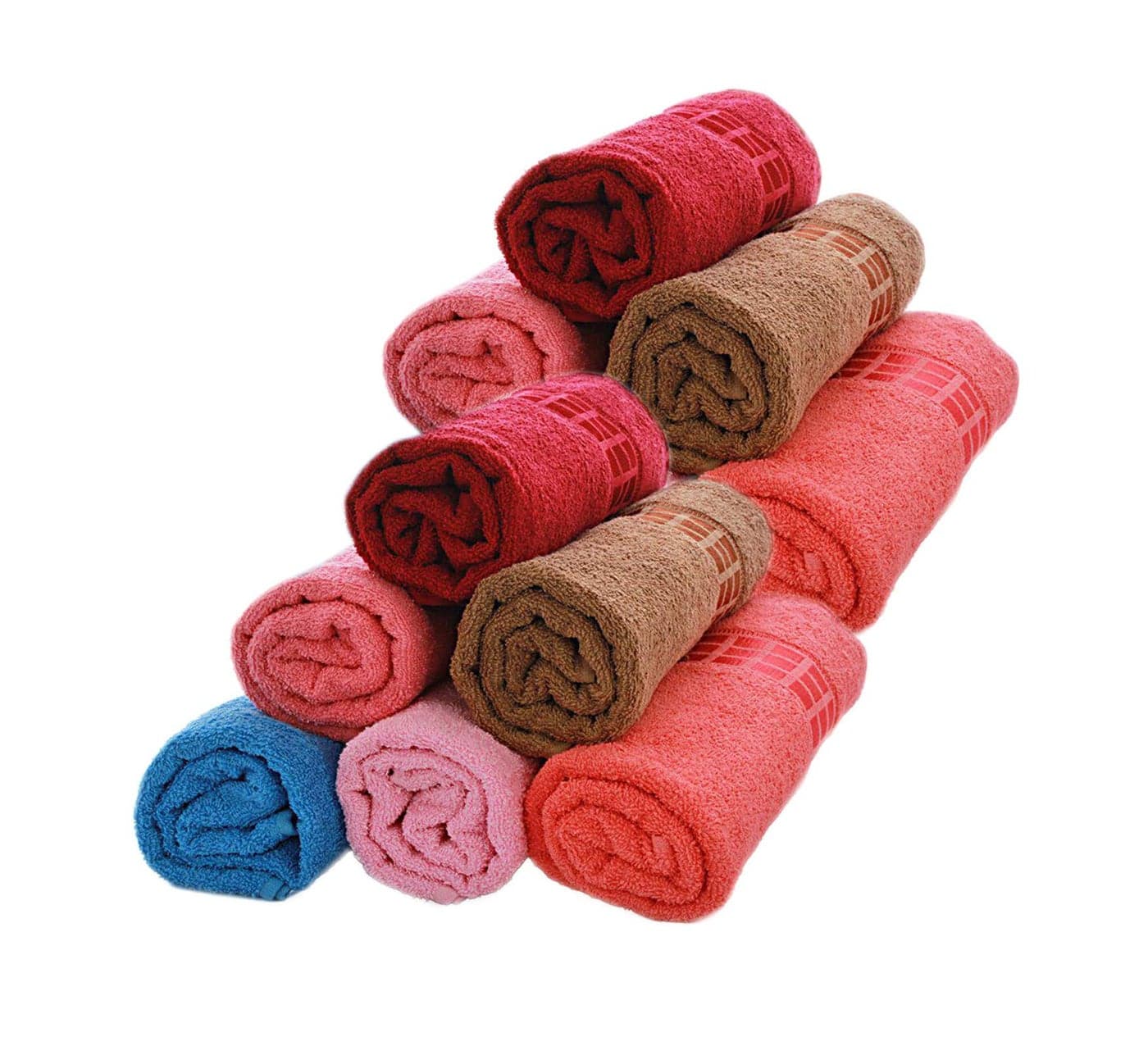 Space Attractive Borders Love Touch Very Soft 380 GSM Cotton Face Hanky, Face Towel, Handkerchiefs (10 Pieces)