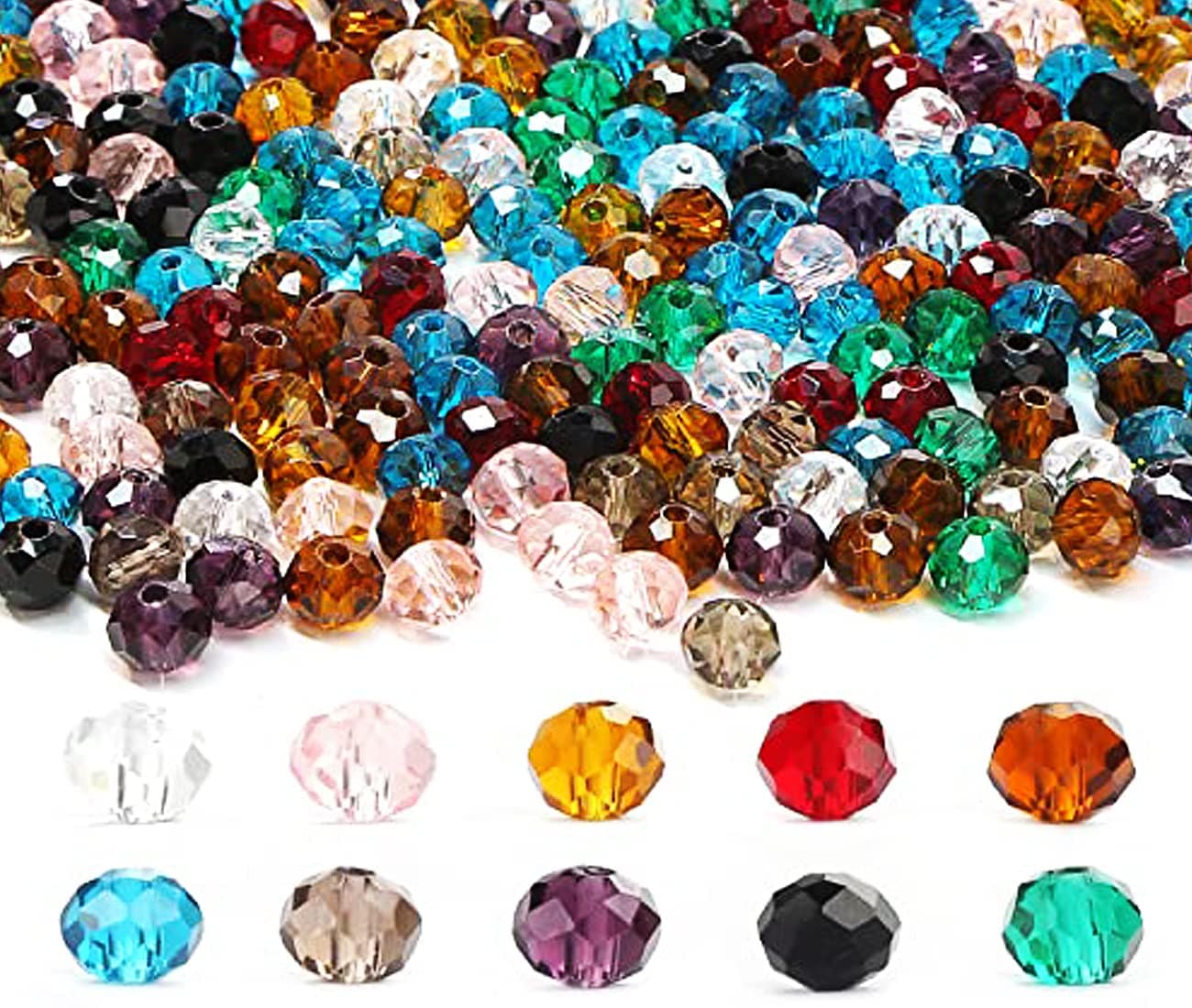DIY Crafts 100 Grms, As Image, 7mm x 8mm As Image DIY Faceted Spacer Beads, Used for Bracelet Necklace Accessories and Jewelry Making Multi Color Glass Material S(100 Grms, As Image)