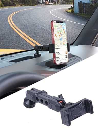 sukemichi Phone Mount for Bronco, Dash Cell Phone Holder Dashboard Phone Holder Mount for Ford Bronco Accessories 2021 2022 2023 2024 2025 2 Door 4 Door, Black, Update Material