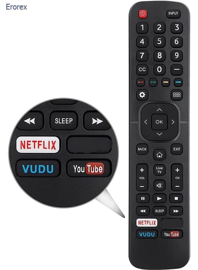 Replacement Control For Hisense Tv Remote Control For Hisense Smart Tv With Netflix