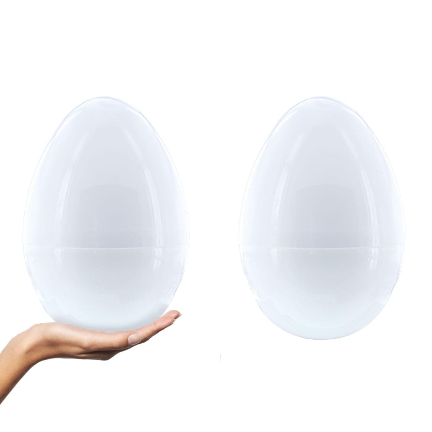 BestPysanky Set of 2 White Plastic Jumbo Size Easter Eggs 10 Inches