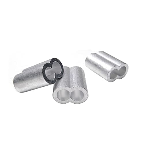 10pcs 5/16" Aluminum Cable Crimps Cable Ferrule Clip Fittings for Crimping Wire Rope Cable M8, FLQ049-8.0