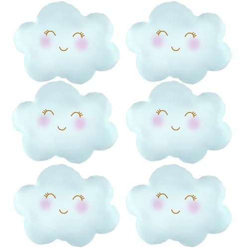 Cloud Balloons Blue Cloud Foil Balloons for Birthday Themed Party Decorations Supplies 6PCS