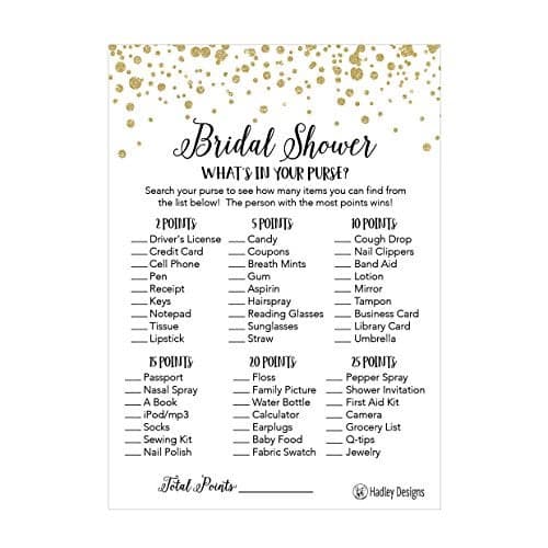 Hadley Designs Gold Bridal Shower Games for 25 Guests – Fun and Hilarious Bridal Games for Showers, Wedding Shower, Engagement, Classy Party Activities