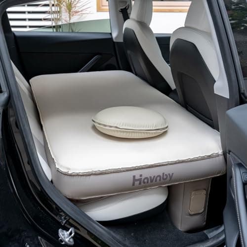 Havnby SUV Car Bed, TPU Air Foam Inflatable Backseat Mattress, Rearseat Camping SnugNest with Rechargeable Built-in Pump, Portable Blow Up Travel Sleeping Mattress for SUV