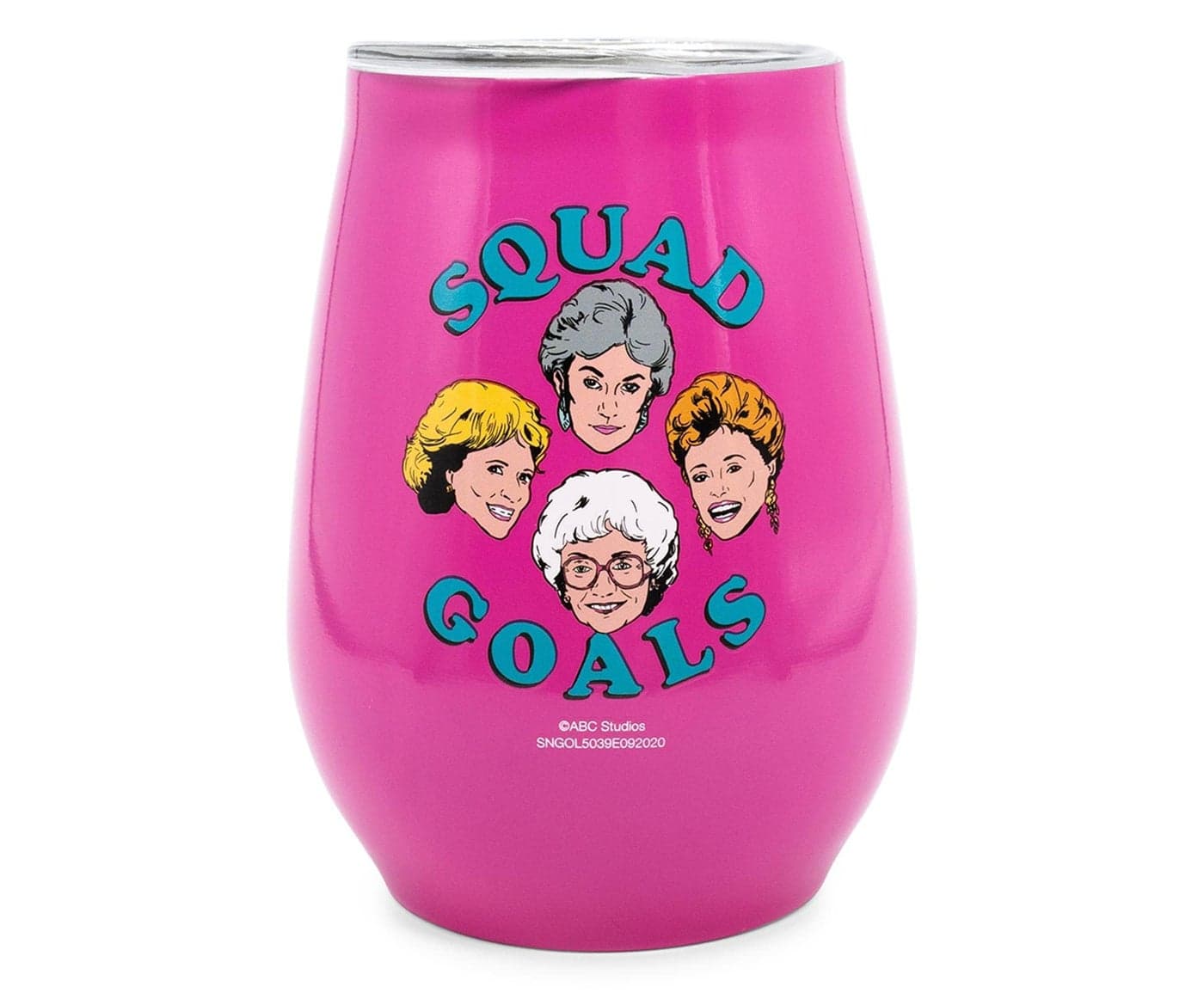Silver Buffalo Golden Girls Squad Goals Faces Double Wall Stainless Steel Stemless Tumbler wLid 10 Ounces