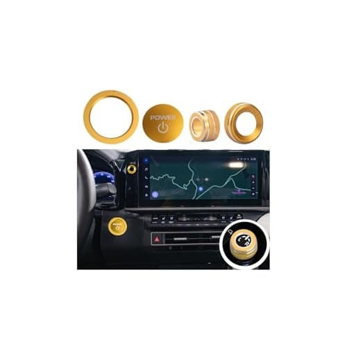 Tyifxom for Toyota Camry LE/SE/XLE/XSE 2025 2026 Accessories, Aluminum Volume Adjuster, Mirror Knob Cover, Engine Start Button Cover/Ring (4pcs) (Gold)