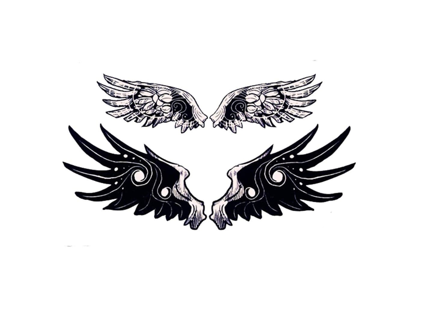 3D Temporary Tattoo Flying Wings Design Size 10.5x6CM - 1PC.