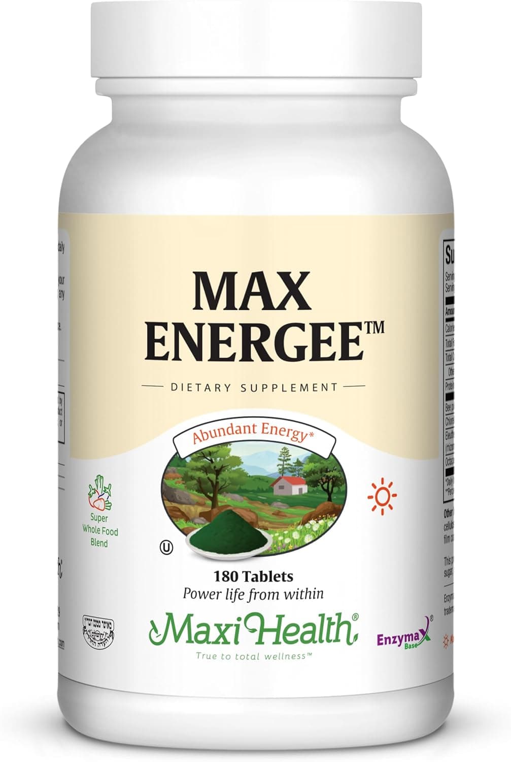 Maxi Health Max Energee Natural Energy and Stamina Booster 180 Tablets Kosher