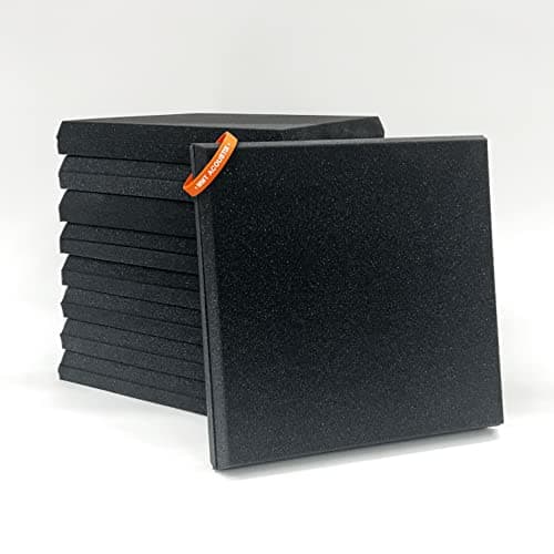 MMT Acoustix® Boxer Soundproofing Acoustic Foam | Beveled Edges, High Absorption, High Density | 12"x12"x1.5" (9 Pieces, Pro Charcoal)