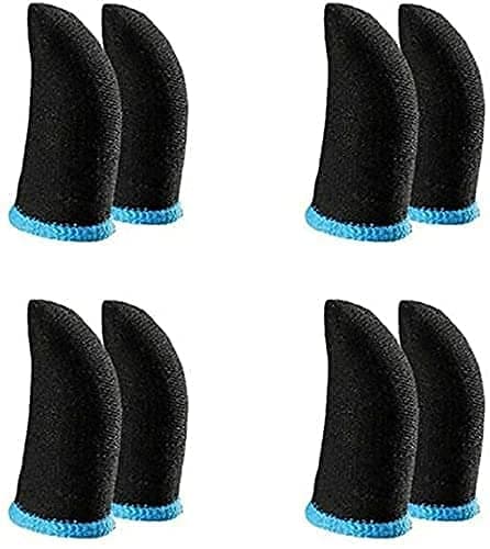 Inefable® Pubg Anti-Slip Thumb Sleeve, Increase Your Gaming Score Slip-Proof Sweat-Proof Professional Touch Screen Thumbs Finger Sleeve for Pubg Mobile Phone Game Gaming Gloves Multi Colour (4 Pair)