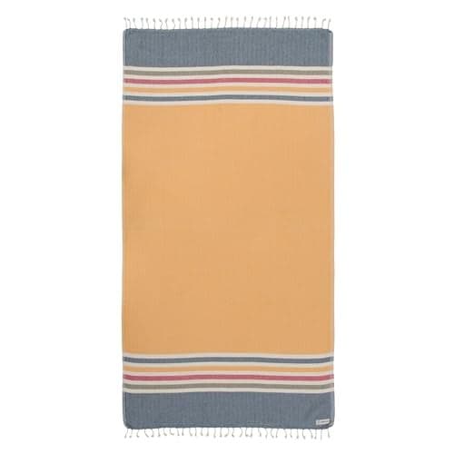 Sand Cloud Turkish Beach Towel - Sand Free - Fast Drying -100% Certified Organic Turkish Cotton Yarn - Great for Beach Bath or as a Blanket - As Seen on Shark Tank - Chains (Honey)