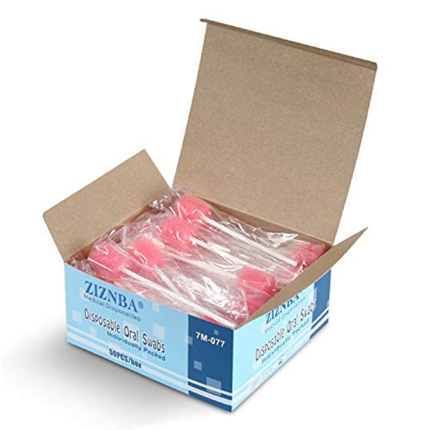 Disposable Oral Care Sponge Swabs50pcs Pink