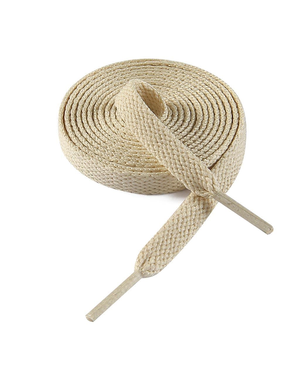 VSUDO 43" Flat Beige Shoe Laces for Sneakers, Beige Shoelaces for Sneakers, Beige Shoe Strings for Sneakers, Cream Replacements Sneakers Shoe Laces for Women or Men (1 Pair-Beige-110CM)