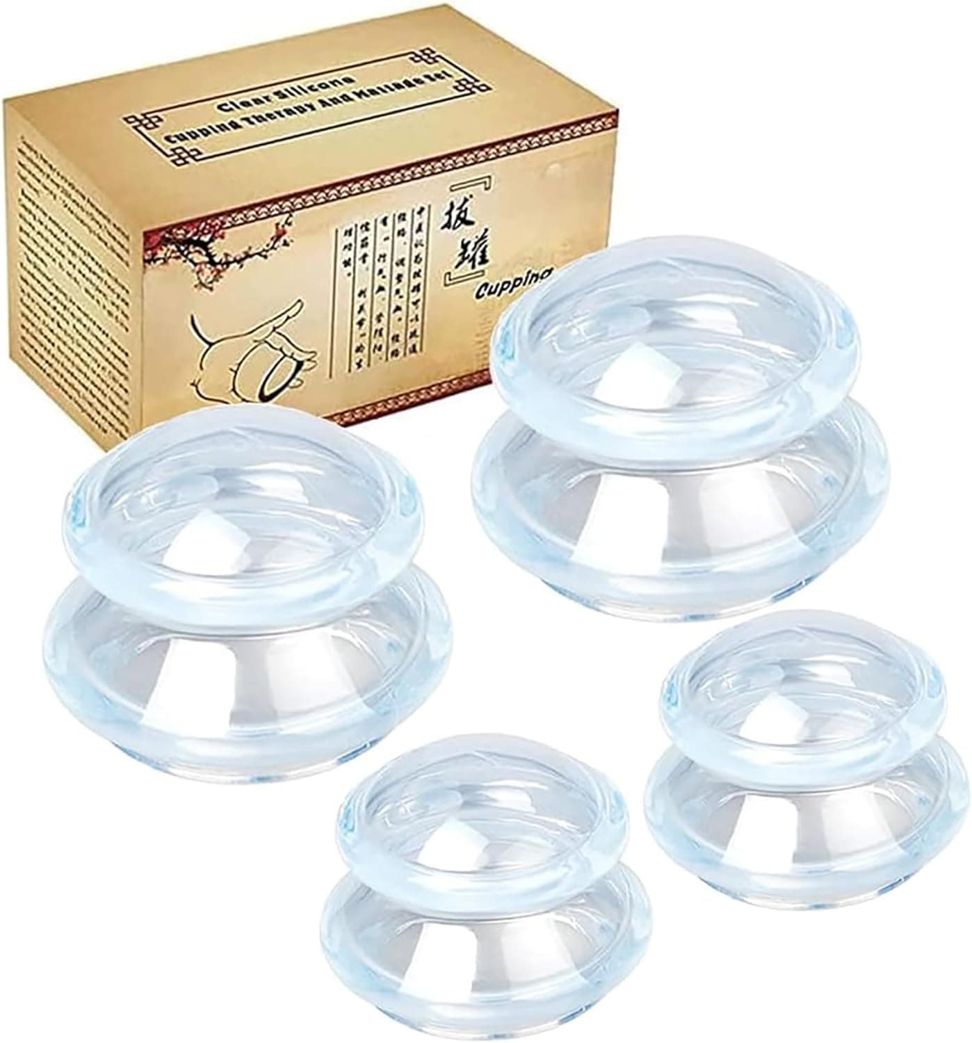 Cupping Set Anti Cellulite Cup Cupping Therapy Chinese Cupping Set for Anti CelluliteAntiAgingWrinkle ReducerMyofascial ReleaseCollagen StimulatorPain Relief Silicone Neck Face Body Mini Size