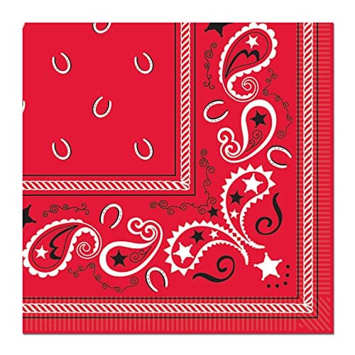 Beistle Red Bandana Luncheon Napkins 16 Count