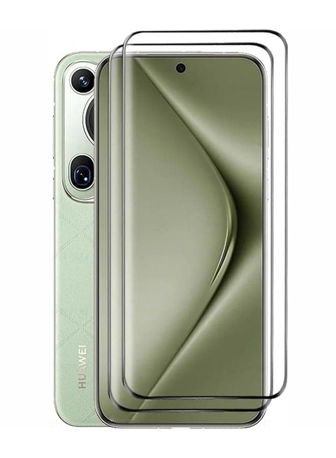 2 Pack Huawei Pura 70 Ultra 5G Screen Protector, 9H Tempered Glass Screen Protector for Huawei Pura 70 Ultra 5G, Premium 3D Curved Edge Guard Film,Case Friendly, Anti-Scratch Film (Edge Adhesive)