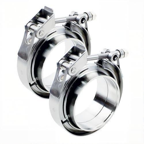ROADFORMER 4 Inch V Band Clamp with Male Female Flanges 304 Stainless Steel Quick Release Exhaust Clamp for 4 OD Pipe Turbo Downpipe Muffler Intercooler Piping 2 Pack