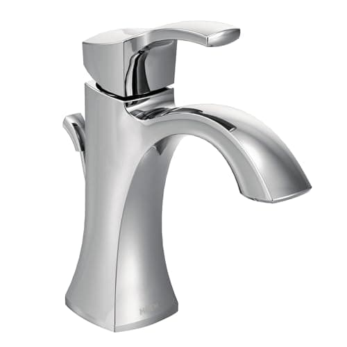 Moen Voss Chrome One-Handle Single Hole Bathroom Sink Faucet with Optional Deckplate, 6903
