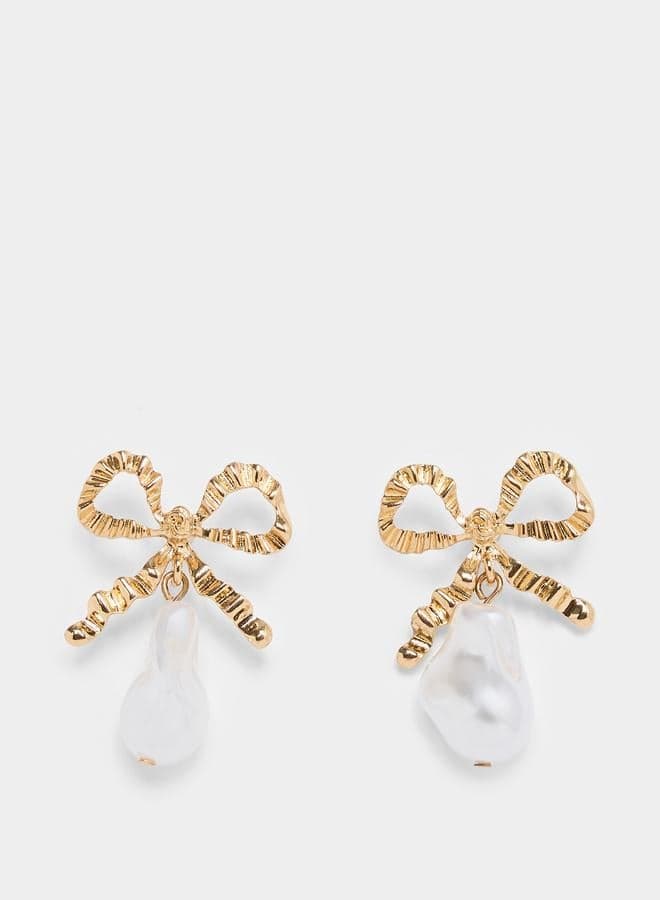 Pearl Bow Earrings