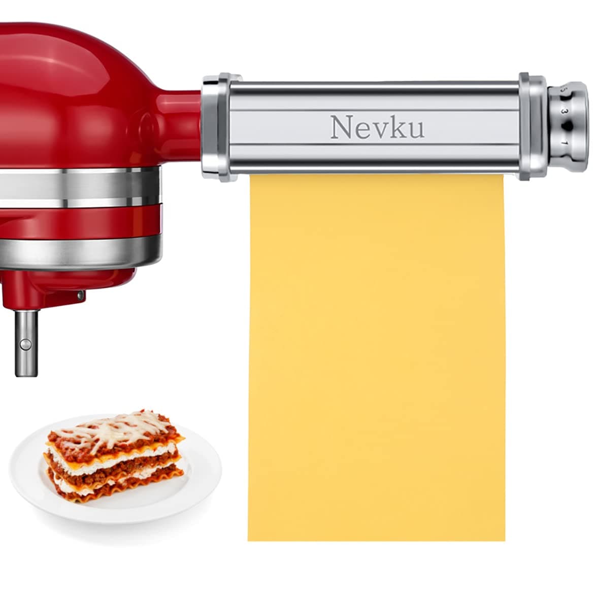 Pasta Roller Attachment for KitchenAid Stand Mixer Stainless steel Pasta Roller Attachment with 8 Adjustable thickness knob Stainless Steel Pasta Maker accessory Machine