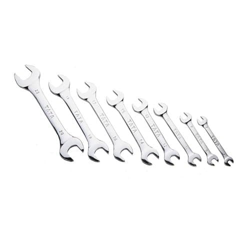 AGRICO TATA Double Sided Open End Wrench Spanner Set 6 To 20 mm (Silver)