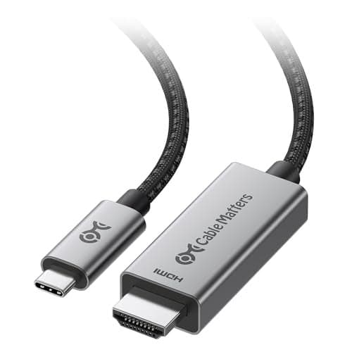Cable Matters 48Gbps 8K Unidirectional USB C to HDMI 21 Cable for macOS Windows 6ft Supports 4K240Hz 8K60Hz with HDR Thunderbolt 4 to HDMI 21 Cable No Firmware Update Needed