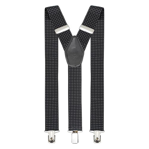 Peluche Polka Dots black color suspender for men | FreeSize - 3.5cm width and 110cm length