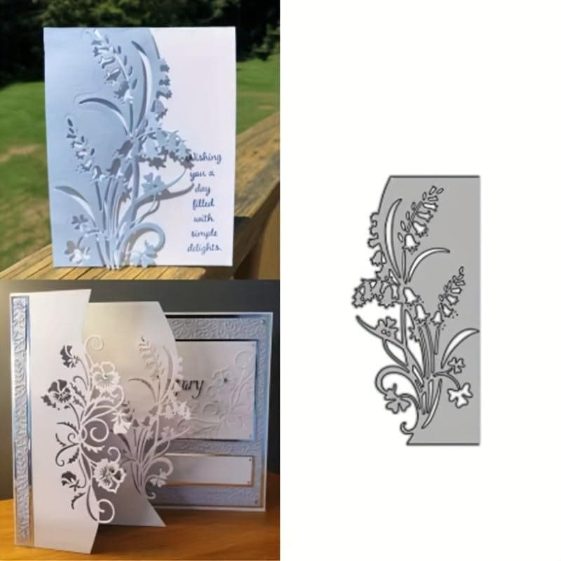 Lapoo Flowers Metal Cutting Die for Scrapbooking Durable Cut Stencils for DIY Scrapbook Photo Album Decorative Paper Card Card Making Supplies Embossing Half a Lily of The Valley 59 x 28 in