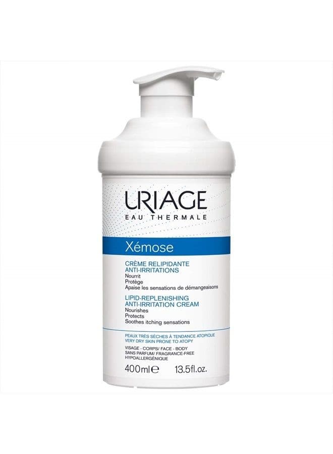 URIAGE Xemose Lipid-Replenishing Anti-Irritation Cream 13.5 fl.oz. | Soothing Anti-Irritation Cream for Extra Dry & Sensitive Skin Prone to Eczema | Dermatologist Recommended, Fragrance-Free