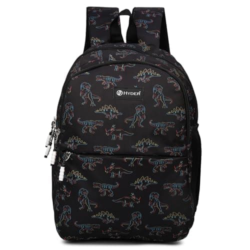 HYDER Kids 20L Zippy Dinosaur Backpack Best Stylish Waterproof Lightweight Casual/Picnic/Tuition/School Bag for Children Boys And Girls (Black)
