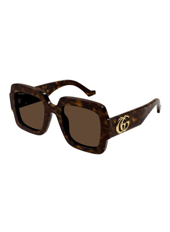 GG1547S 002 Women's Full Rim Square Sunglasses, Havana/Brown