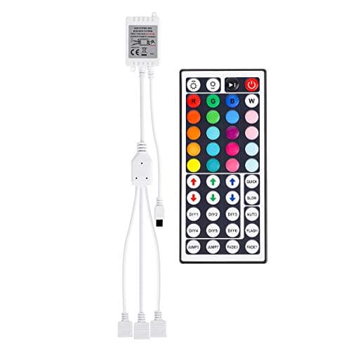 SUPERNIGHT 1-to-3 Remote Controller Dimmer for RGB LED Strip Lights, One Remote Can Control 3pcs Light Strips Synchronously, for SMD 5050 2835 3528 Multi Color Changing Rope Lights (3 Ports)