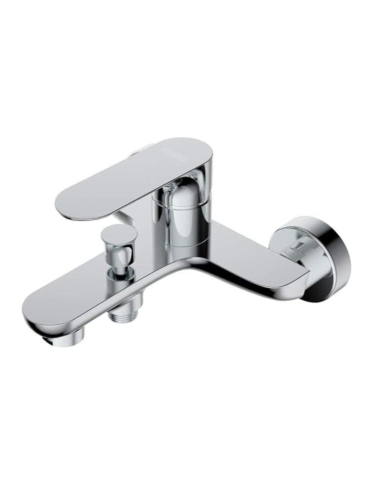Prato Bath Mixer With Shower Set, Silver - 166 x 215 mm