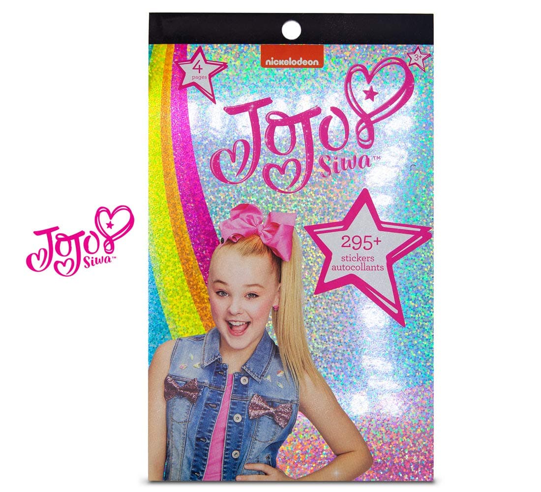 Jojo Siwa 4 Sheet Foil Cover Sticker Pad, Decorative, Collectible 200+ Stickers for Scrapbooking, Party Favors, Goodie Bags, Wall Decor for Toddlers, Kids, Children, Girls Toys Games Arts & Crafts