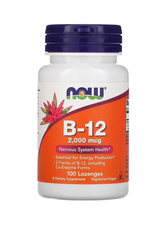 B-12 Nervous System Health Dietary Supplement 2000mcg - 100 Lozenges