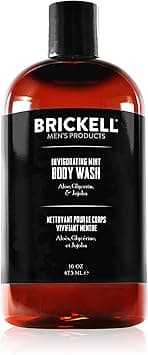 Brickell Mens Invigorating Mint Body Wash for Men Natural and Organic Deep Cleaning Shower Gel with Aloe Glycerin and Jojoba Sulfate Free 473 mL Scented