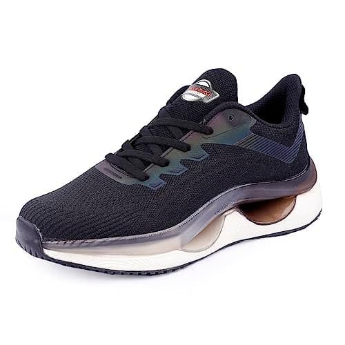 Bacca Bucci Mens Hypersoft Series With Ultra-Rebounce Outsole And Iconic Breathable Engineered Knit Upper For Daily Running Shoes Black Uk 9